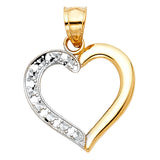14K 2T Heart Pendant (PT436) (PT436)