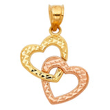 14K 2T Heart Pendant (PT437) (PT437)