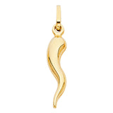 14KY Hollow Horn Pendant (PT457) (PT457)