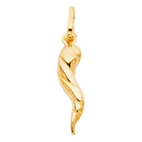 14KY Hollow Horn Pendant (PT459) (PT459)