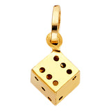 14KY Hollow Dice Pendant (PT461) (PT461)