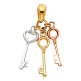 14K 3C 3Keys Pendant (PT466) (PT466)