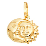 14KY Hollow Sun & Moon Pendant (PT470) (PT470)