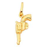14KY Hollow Gun Pendant (PT481) (PT481)