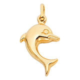 14KY Hollow Dolphin Pendant (PT484) (PT484)