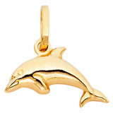 14KY Hollow Dolphin Pendant (PT486) (PT486)