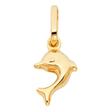 14KY Hollow Dolphin Pendant (PT488) (PT488)