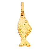 14KY Hollow Fish Pendant (PT489) (PT489)