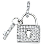 14KW CZ Lock Pendant (PT550) (PT550)