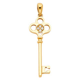 14KY CZ Key Pendant (PT554) (PT554)