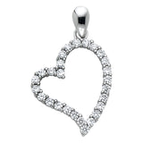 14KW CZ Heart Pendant (PT569) (PT569)