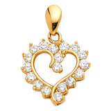 14KY CZ Heart Pendant (PT579) (PT579)