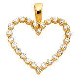 14KY CZ Heart Pendant (PT580) (PT580)