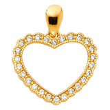 14KY CZ Heart Pendant (PT581) (PT581)