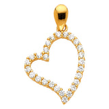 14KY CZ Heart Pendant (PT583) (PT583)