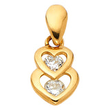 14KY CZ Heart Pendant (PT586) (PT586)