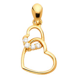 14KY CZ Heart Pendant (PT591) (PT591)