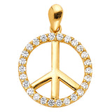 14KY CZ Peace Pendant (PT592) (PT592)