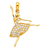 14KY CZ Dancing Pendant (PT597) (PT597)