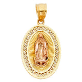 14K 2T Our Lady of Guadalupe Pendant (PT1106)