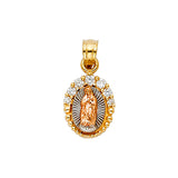 14K 3C CZ Our Lady of Guadalupe Pendant (PT1133)