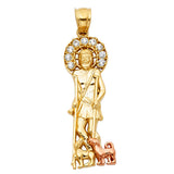 14K 2T CZ San Lazaro Pendant (PT1162)