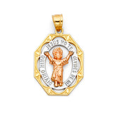 14K 3C Divine Infant Jesus Pendant (PT1191)