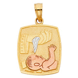 14K 3C Baptism Pendant (PT1442)