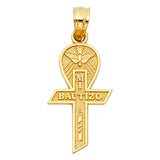 14KY Baptism Cross Pendant (PT1453)