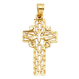 14KY Cross with Holy Spirit Dove Pendant (PT1462)