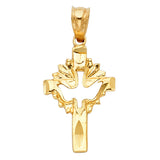 14KY Cross with Holy Spirit Dove Pendant (PT1465)