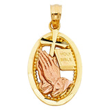 14K 2T Praying Hands Pendant (PT1479)