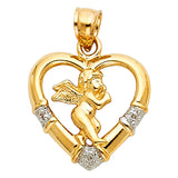 14K 2T CZ Angel Pendant (PT1492)