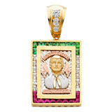 14K 3C CZ Malverde Sinaloa Pendant (PT1513)