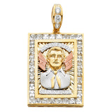 14K 3C CZ Malverde Sinaloa Pendant (PT1514)