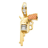 14K 3C Pistol Gun Pendant (PT1516)