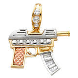 14K 3C CZ Rifle Gun Pendant (PT1523)