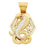 14K 2T CZ VIPER Snake Pendant (PT1529)