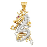 14K 2T CZ Dragon Pendant (PT1538)