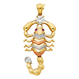 14K 3C CZ Scorpion Pendant (PT1539)