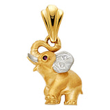 14K 2T CZ Elephant Pendant (PT1550)