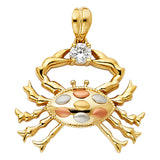 14K 3C CZ CRAB Pendant (PT1554)