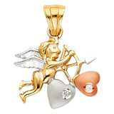 14K 3C CZ CUPID Pendant (PT1557)