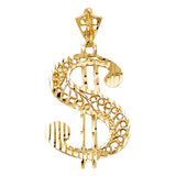 14KY Dollar Sign Pendant (PT1573)