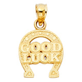 14KY Lucky Horse Shoe Pendant (PT1635)