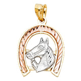 14K 3C Lucky Horse Shoe Pendant (PT1641)