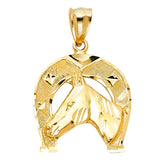 14KY Lucky Horse Shoe Pendant (PT1644)