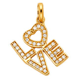 14KY CZ Love Pendant (PT1732)