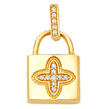 14KY CZ Lock Pendant (PT1733)