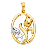 14K 2T Rose Pendant (PT1737)